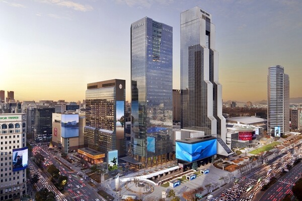 GS리테일의 호텔사업이 인적분할을 앞두고 시장 재평가가 이뤄지고 있다. 파르나스 타워 및 그랜드 인터컨티넨탈 서울 파르나스 전경. 파르나스호텔