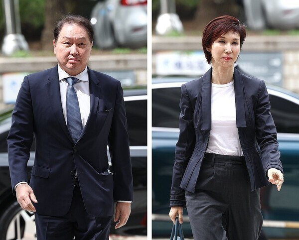 최태원 SK그룹 회장(사진 왼쪽)과 노소영 아트센터 나비 관장. [제공=연합]