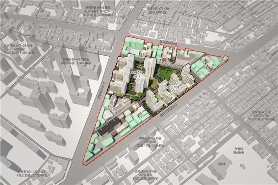 중랑구 면목3·8동 44-6 일대 모아타운 조감도.@서울시
