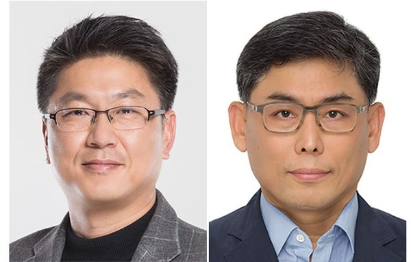 (왼쪽부터) 한진만 DS부문 파운드리사업부장, 김용관 DS부문 경영전략담당 [출처=삼성전자]