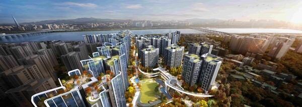 래미안 글로우힐즈 한남 중앙광장 조감도 [사진=삼성물산]