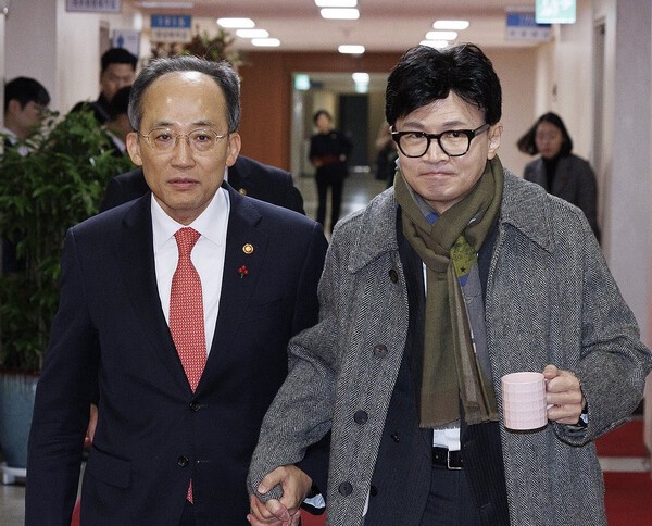 국민의힘 한동훈 대표, 추경호 원내대표, [제공=연합]