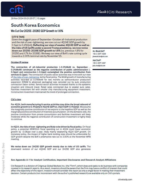 씨티은행 보고서