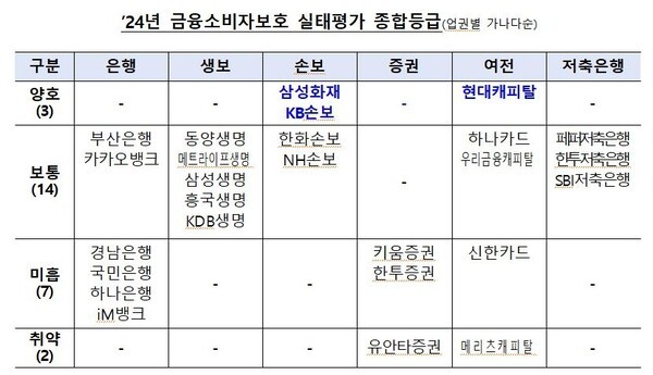 금감원 금융소비자보호 실태평가[제공=금감원]