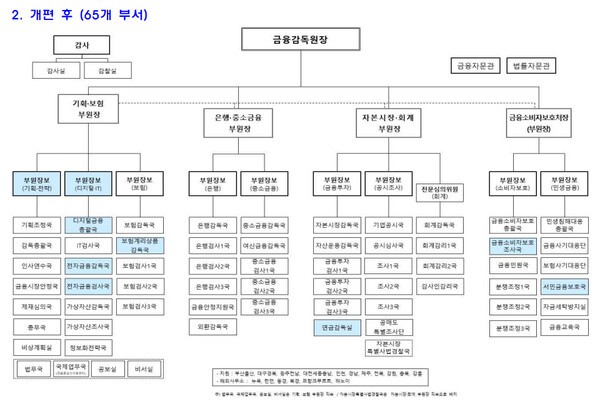금감원 새 조직도[제공=금감원]