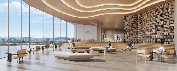 래미안글로우힐즈 한남 커뮤니티 내 글로우 라이브러리 [사진=삼성물산]