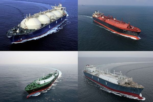 한국 조선업계가 건조한 LNG선 .[제공=각사취합]