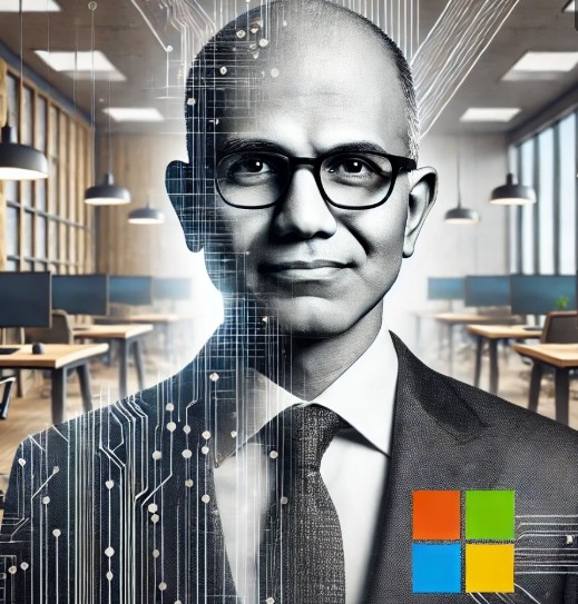 Microsoft  Satya Nadella CEO [이미지 합성, EBN 그래픽 DB]
