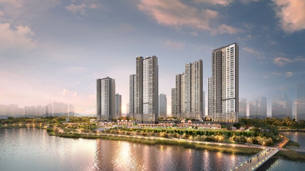 e 편한세상 성성호수공원 단지 투시도[사진=DL이앤씨]