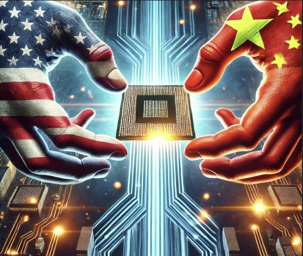 미국과 중국이 반도체 패권을 두고 경쟁하는 모습 [출처=챗GPT]