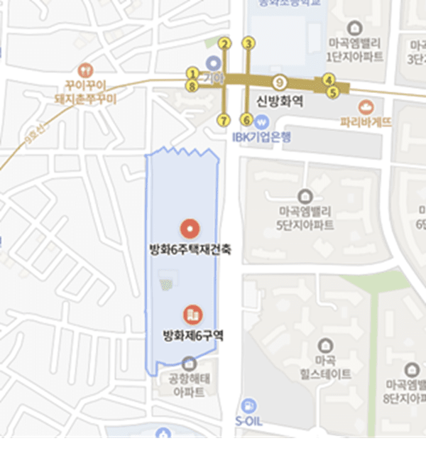 방화6구역 위치 [사진=네이버 지도]