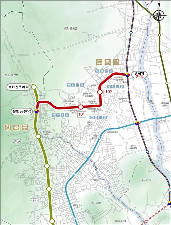 우이신설선 연장.@서울시