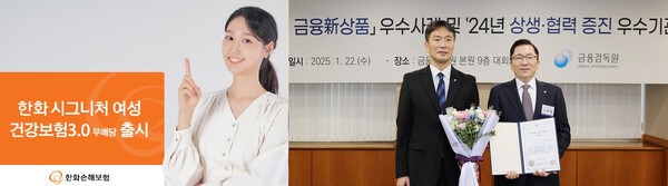 금감원 선정 우수사례에는 보험상품이 선정됐다. 한화손보의 '한화 시그니처 여성건강보험 임신·출산 관련 특약 3종' 상품이다. 나채범 한화손보 대표가 우수사례 시상식에 참여했다.[제공=한화손해보험]