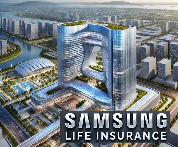 [출처= 챗GPT가 미래의 삼성생명 사옥을 상상해서 그린 그림]