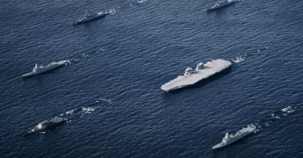 ▶ HD현대중공업이 MADEX 2023에서 최초 공개한 차세대 함정ⓒHD현대중공업