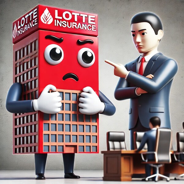 금감원 검사를 받고 있는 롯데손보 [출처=EBN AI 그래픽 ]