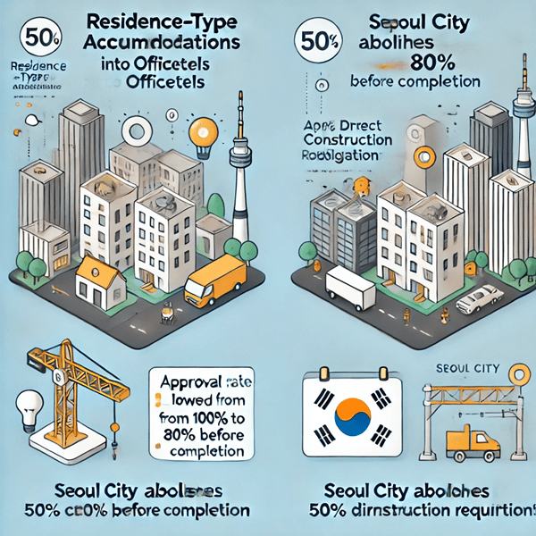 생활숙박형시설→오피스텔 전환, 준공전 용도변경 동의율 80%로 완화 [출처=Chat GPT ]
