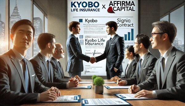 신창재 교보생명보험 회장이 재무적투자자(FI) 중 하나인 어펄마캐피탈(이하 어펄마)의 지분을 기존 행사가격의 절반 수준인 주당 19만8000원에 매입했다. 이로써 FI들과 풋옵션 분쟁 해결 선례가 될 것으로 보인다. [출처=EBN AI 그래픽 ]