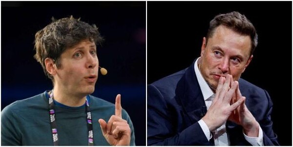 샘 올트먼 오픈AI CEO(사진 왼쪽)와 일론 머스크 테슬라 CEO [출처=연합]