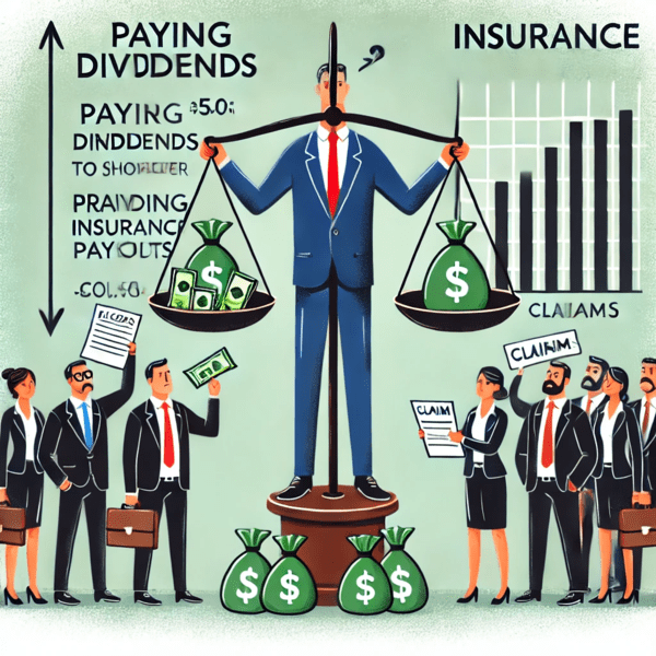 2024년 결산배당을 앞둔 상황에서 보험업계가 고배당을 통한 밸류업 강화와 고객에 대한 해약환급금준비금 제도 사이에서 갈등하고 있다.[출처=EBN AI 그래픽 ]