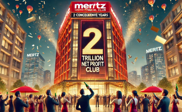 메리츠금융지주는 2024년 역대 최대 실적을 달성했다. 매년 신기록을 경신하는 메리츠금융은 지난해 연간 2조원이 넘는 당기순이익을 기록했다. 시가총액 기준으로는 22조원으로, 1위 KB금융(32조원), 2위 신한지주(25조원)에 이은 국내 3위 금융그룹이다. [출처=EBN AI 그래픽 ]