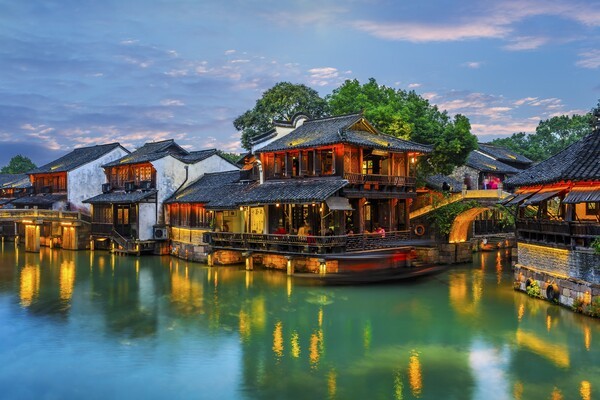 상하이 근교 수향마을 전경. [출처=모두투어]