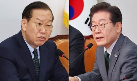 상속세 개편안이 정치권에서 뜨거운 감자로 떠오른 가운데 여당은 상속세 최고세율을 기존 50%에서 40%로 낮추는 방안을, 야당은 일괄공제와 배우자공제안을 제시하고 있다. 사진은 권영세 국민의힘 비상대책위원장(왼쪽부터), 이재명 더불어민주당 대표 모습. [출처=연합]