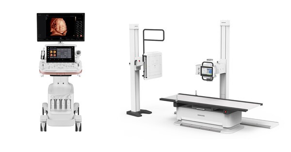 (왼쪽부터) 산부인과용 프리미엄 초음파 진단기기 HERA Z20과 바닥 고정형 디지털 엑스레이 GF85 .[출처=삼성전자]