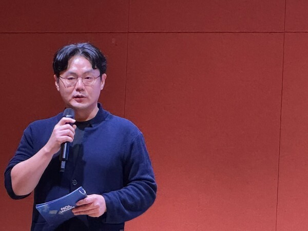 임경영 놀유니버스 엔터 최고기술책임자(CTO)가 지난 18 경기 성남시 판교 제2테크노밸리에 위치한 놀유니버스 텐엑스홀에서 열린 ‘놀 테크 데이’에 참석해 인사말을 하고 있다. [출처=EBN]