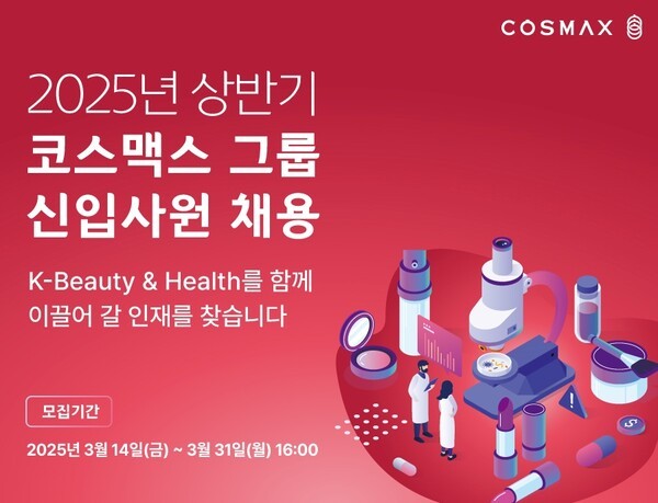 코스맥스그룹이 2025년 상반기 신입사원 공개 채용을 진행한다. [출처=코스맥스]