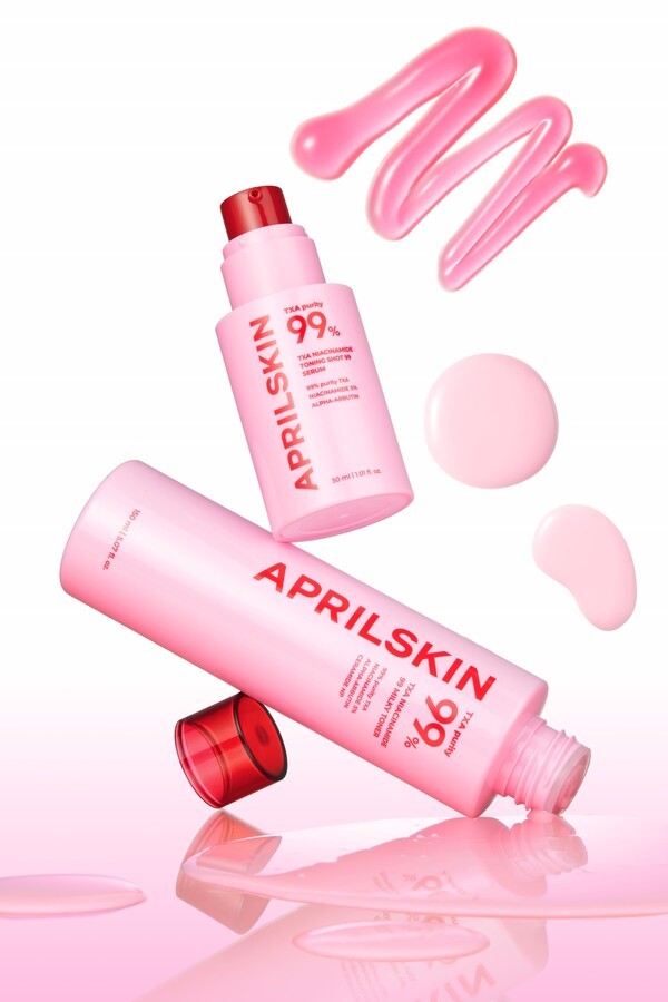 에이피알의 고기능 저자극 뷰티 브랜드 에이프릴스킨이 TXA 성분을 함유한 스킨케어 라인을 새롭게 출시하며 제품 포트폴리오 확장에 나섰다. [출처=에이피알]