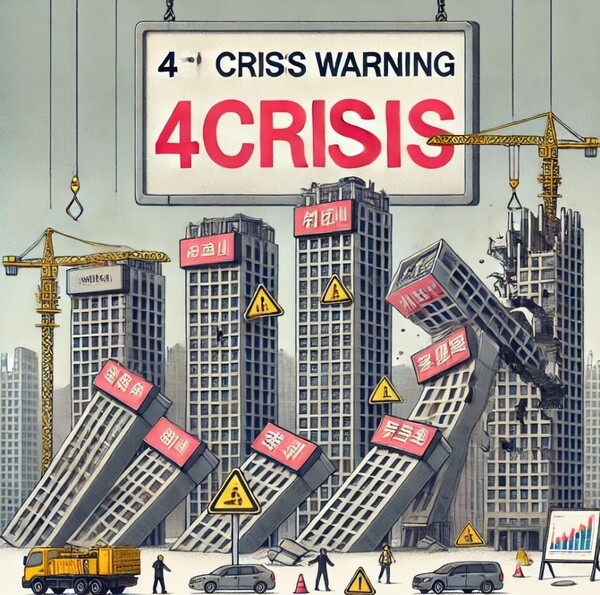 건설업계의 ‘4월 위기설’을 시각적으로 표현한 이미지. [출처=EBN 챗GPT 제작 이미지]