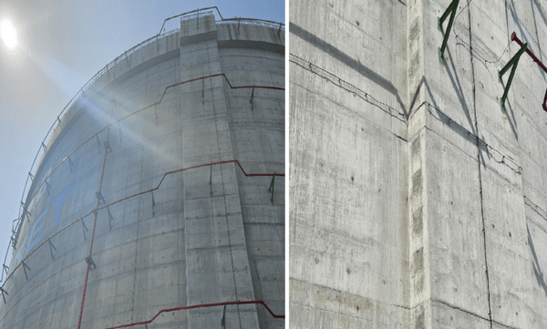 울산 북항 코리아에너지터미널(KET)에 있는 LNG 저장 탱크 외벽. [출처=이남석 EBN 기자]