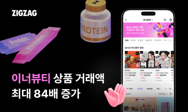 지그재그가 2040 세대의 온라인 이너뷰티 시장이 확대되며 관련 상품 거래액이 최대 84배 이상 증가했다고 밝혔다. [출처=카카오스타일]