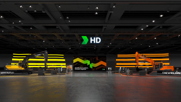 '2025 서울 모빌리티쇼' HD현대 부스 조감도. [출처=HD현대사이트솔루션 ]