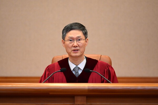 4일 서울 종로구 헌법재판소 대심판정에서 윤석열 대통령 탄핵심판 선고 기일이 진행되고 있다. [출처=사진공동취재단]