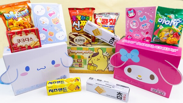 크라운제과는 다가오는 어린이날(5월 5일)을 맞아 ‘산리오캐릭터즈 어린이날 선물세트’ 에디션을 내놓는다. [출처=크라운제과]