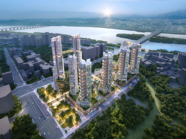 용산 정비창전면 제1구역 조합 원안 설계 조감도.[출처=포스코이앤씨]