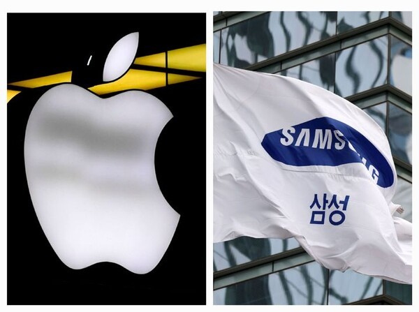 애플(사진 왼쪽)과 삼성전자 로고. [출처=각 사 제공]