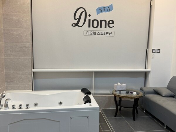 ‘디오네 애견동반 스파펜션’ 거실 모습. [출처=제보자 A씨]