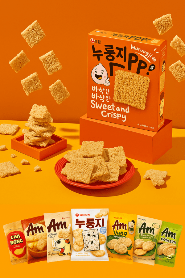 농심 누룽지팝과 오리온 뉴룽지 모습 [출처=각 사]