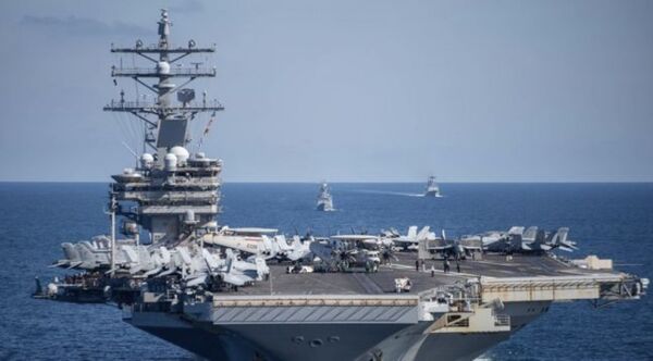  미 원자력추진 항공모함 로널드 레이건함(CVN) 항해 모습. [출처=연합]
