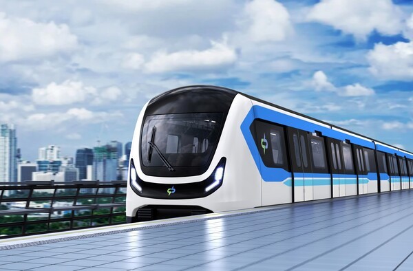 현대로템이 납품할 대만 타이중 블루라인 무인 전동차 조감도 [출처=현대로템]