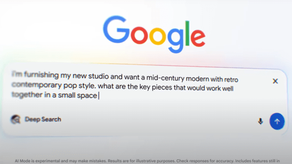 구글의 AI 모드 실행 모습. [출처=구글 유튜브 캡처]