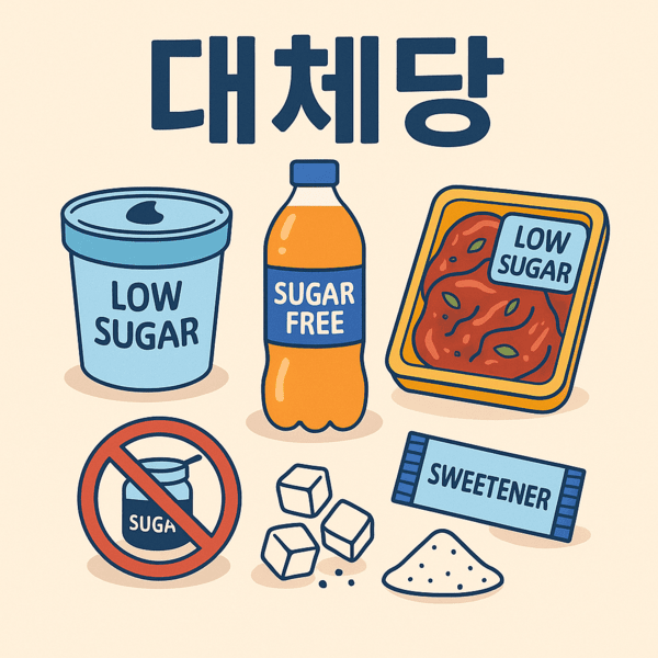 대체당은 각각 다르게 작용하고, 효과나 부작용에도 차이가 있다. 그럼에도 현재 다수의 유통 제품에서는 ‘제로’ ‘무설탕’이라는 단순한 문구만 표기돼 있어 소비자 입장에서는 어떤 성분이 사용됐는지, 얼마나 섭취해도 되는지를 알기 어렵다는 지적이 제기된다. 챗GPT 생성 이미지. [출처=오픈AI]