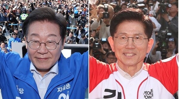 이재명 더불어민주당 대선 후보(왼쪽), 김문수 국민의힘 대선 후보. [출처=연합]