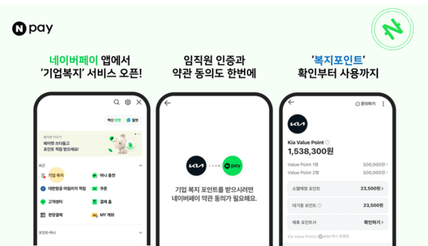 네이버페이(Npay)가 기아의 복지 포인트 제도 운영사로 공식 선정됐다고 9일 밝혔다. [출처=네이버]