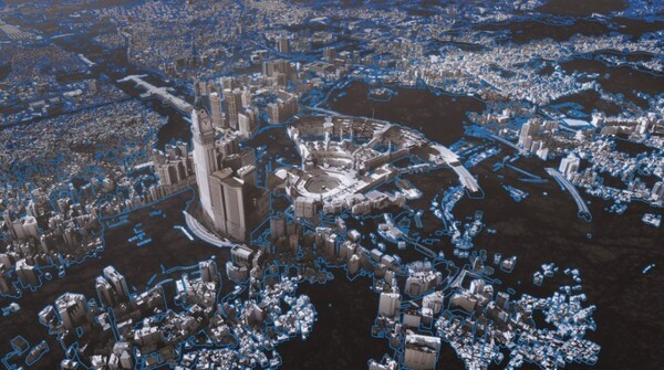 팀네이버의 기술로 구축된 사우디아라비아 메카의 3D 모델링 지도. [출처=네이버]