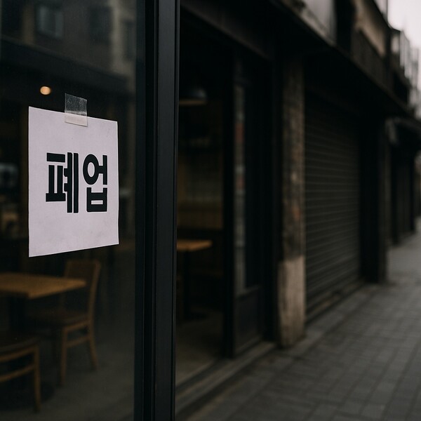 문을 닫은 소상공인 점포의 모습. [출처=오픈AI]