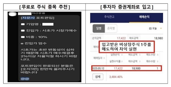 구체적인 투자사기 행태. [출처=금융감독원]